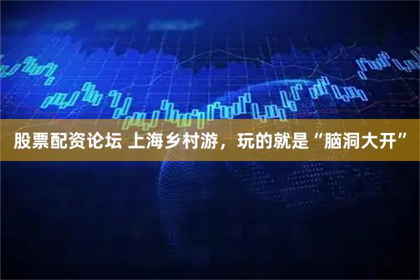 股票配资论坛 上海乡村游,玩的就是“脑洞大开”